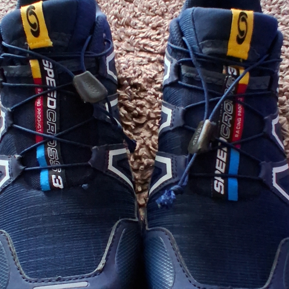 Salomon Ortholite Trail Shoes - Navy and Yellow - Picture 4 of 8